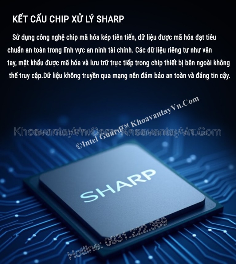 Khóa thông minh khuôn mặt Sharp H4-FV tích hợp vi xử lý Sharp