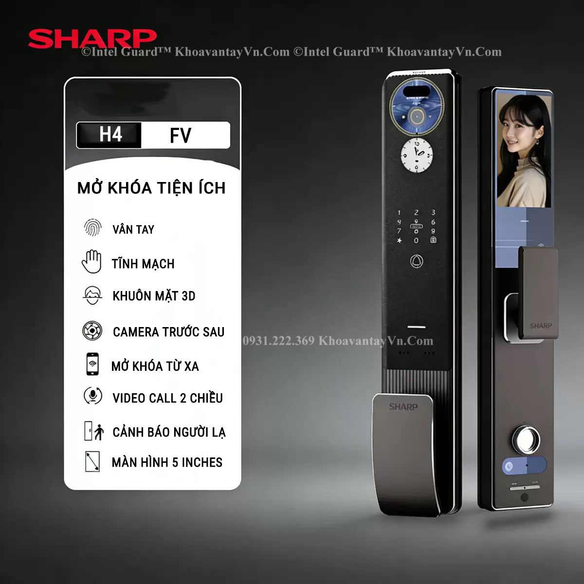 Khóa thông minh Sharp H4-FV mở khóa tiện ích an toàn