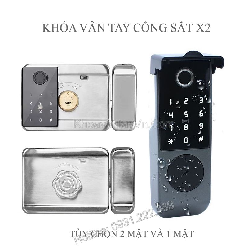 Lắp khóa vân tay điện tử thông minh cổng sắt X2 uy tín tại Hải Phòng