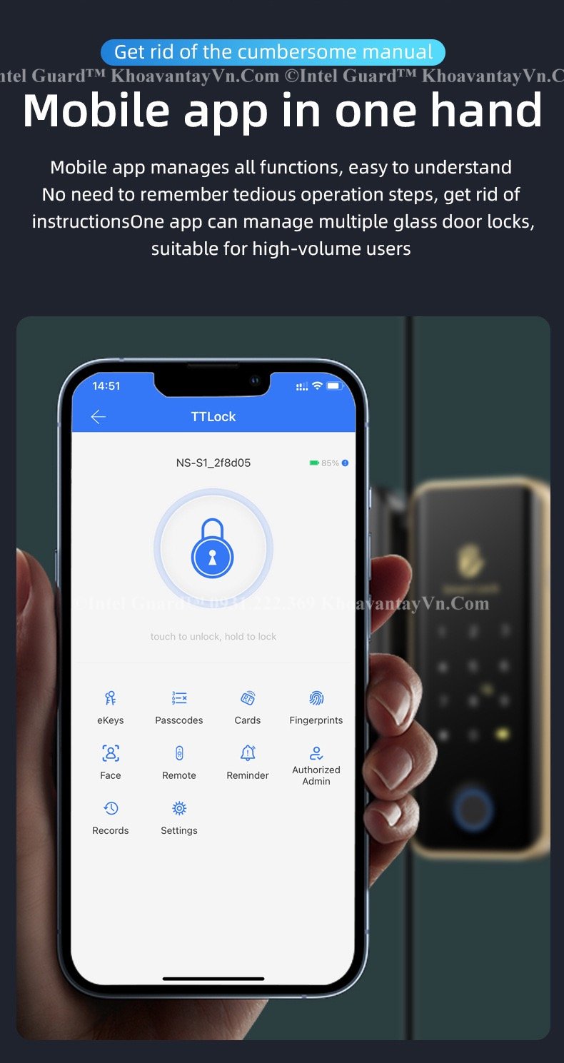 Khóa thông minh cửa kính IGD06