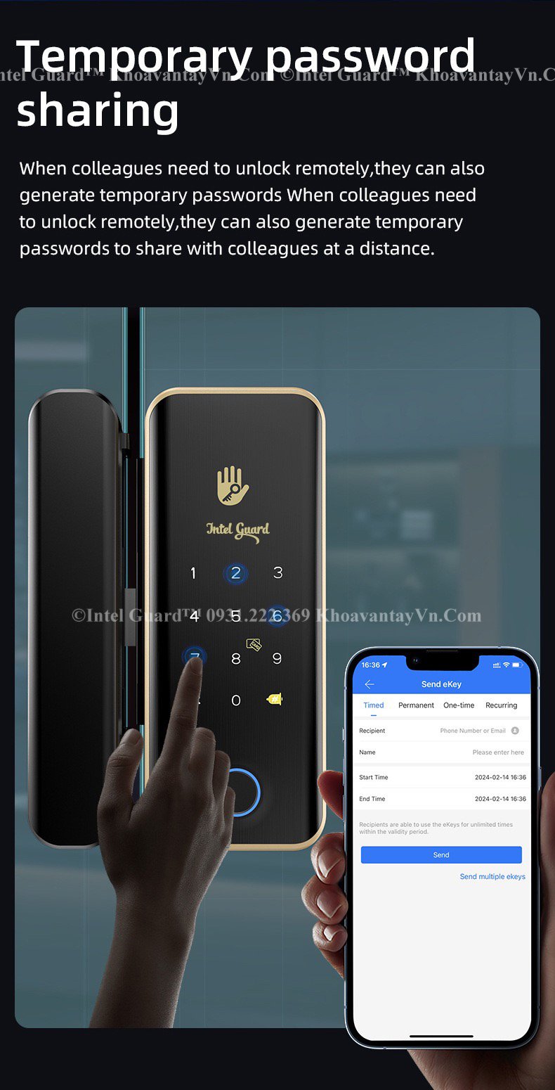 Khóa thông minh cửa kính IGD06 sang trọng đẳng cấp