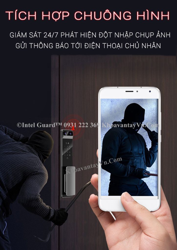 Khóa từ K9 Pro tích hợp chuông hình giám sát 24/7