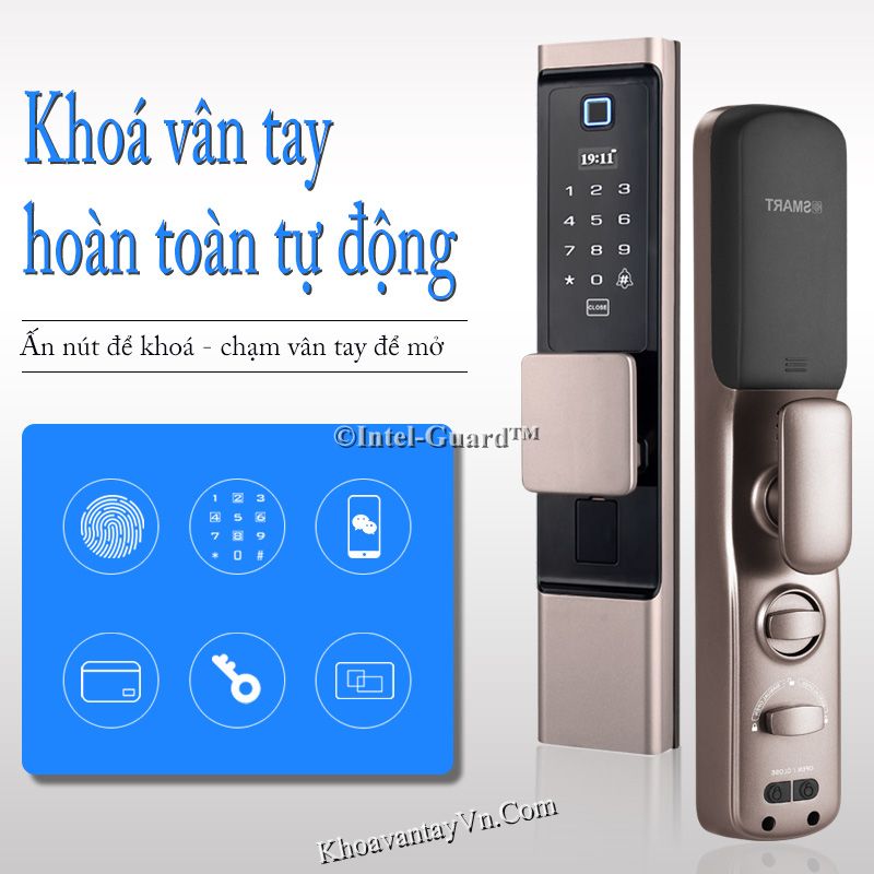 Khoá cửa vân tay chung cư hiện đại 768K