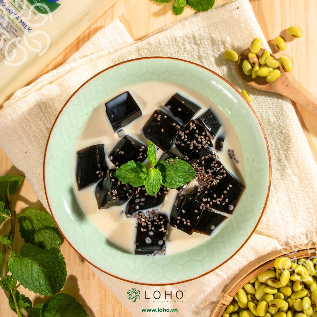 Thạch tươi nấu củi Loho - black grass jelly  500gr