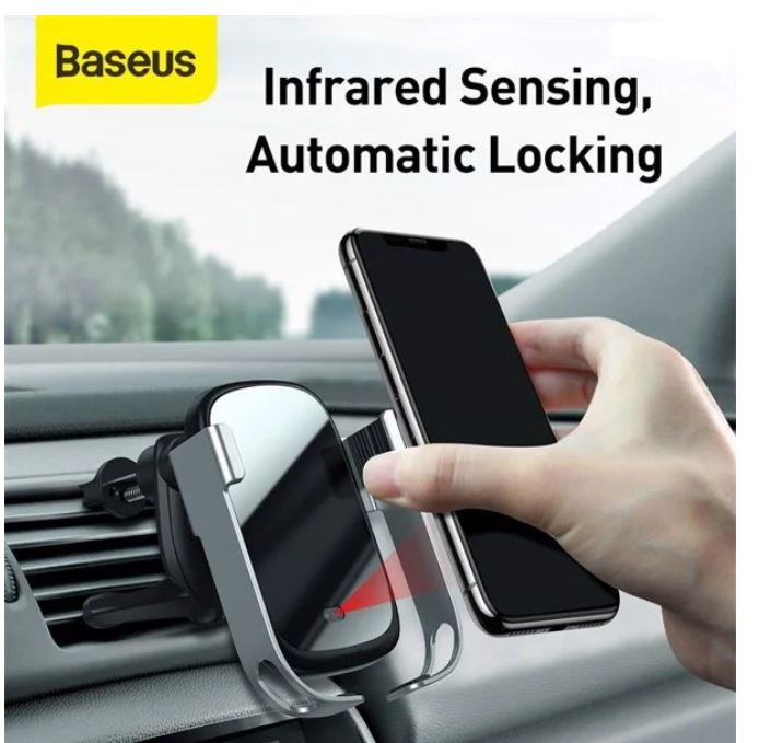 Bộ giá đỡ điện thoại gắn kính hoặc táp lô tích hợp sạc nhanh không dây dùng trên xe hơi (Baseus Rock-Solid Electric Holder Wireless Charger Kit)