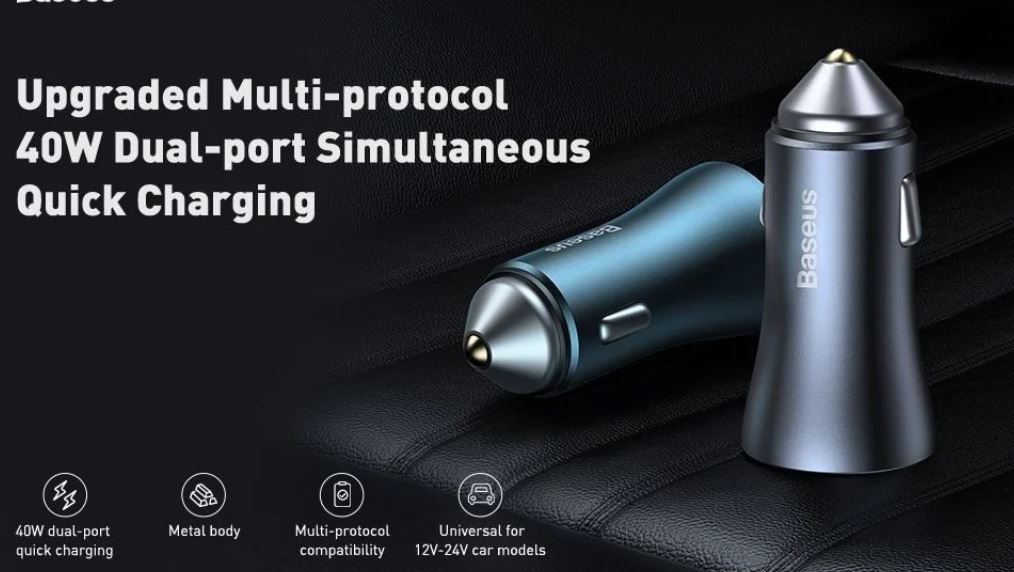 Bộ tẩu sạc nhanh, công suất 40W dùng cho xe hơi (Baseus Golden Contactor Pro)
