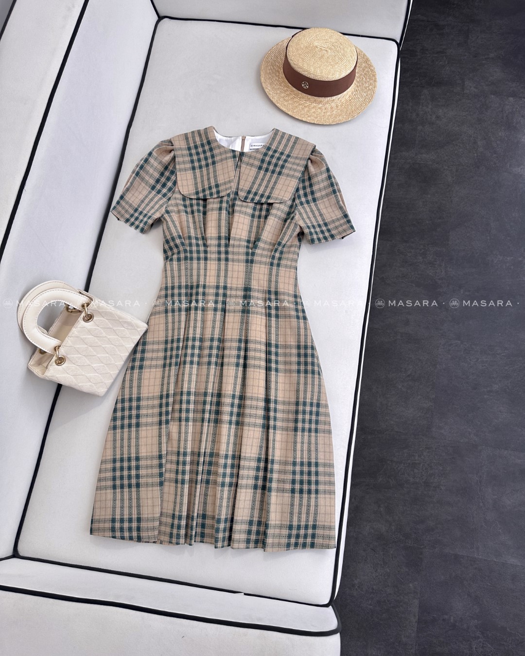 Giảm giá Váy cotton pha kẻ burberry - Mua Thông Minh