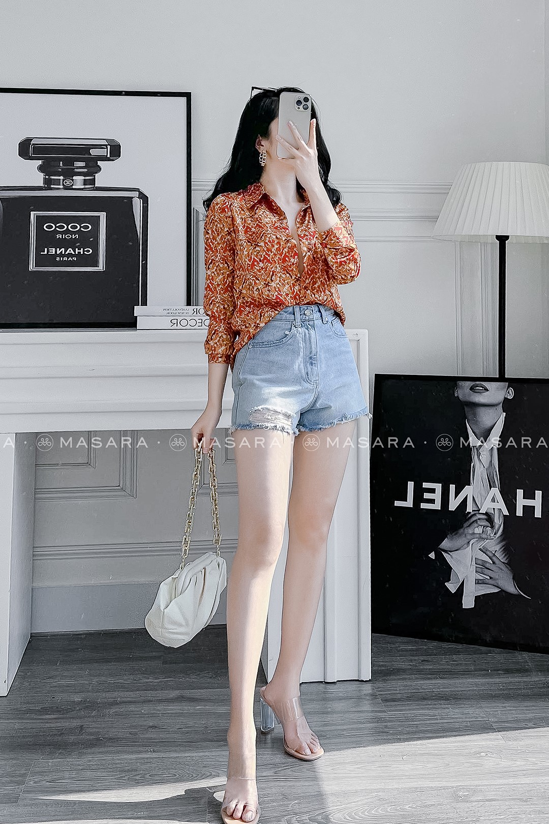 QUẦN JEAN SHORT XANH TUA RUA