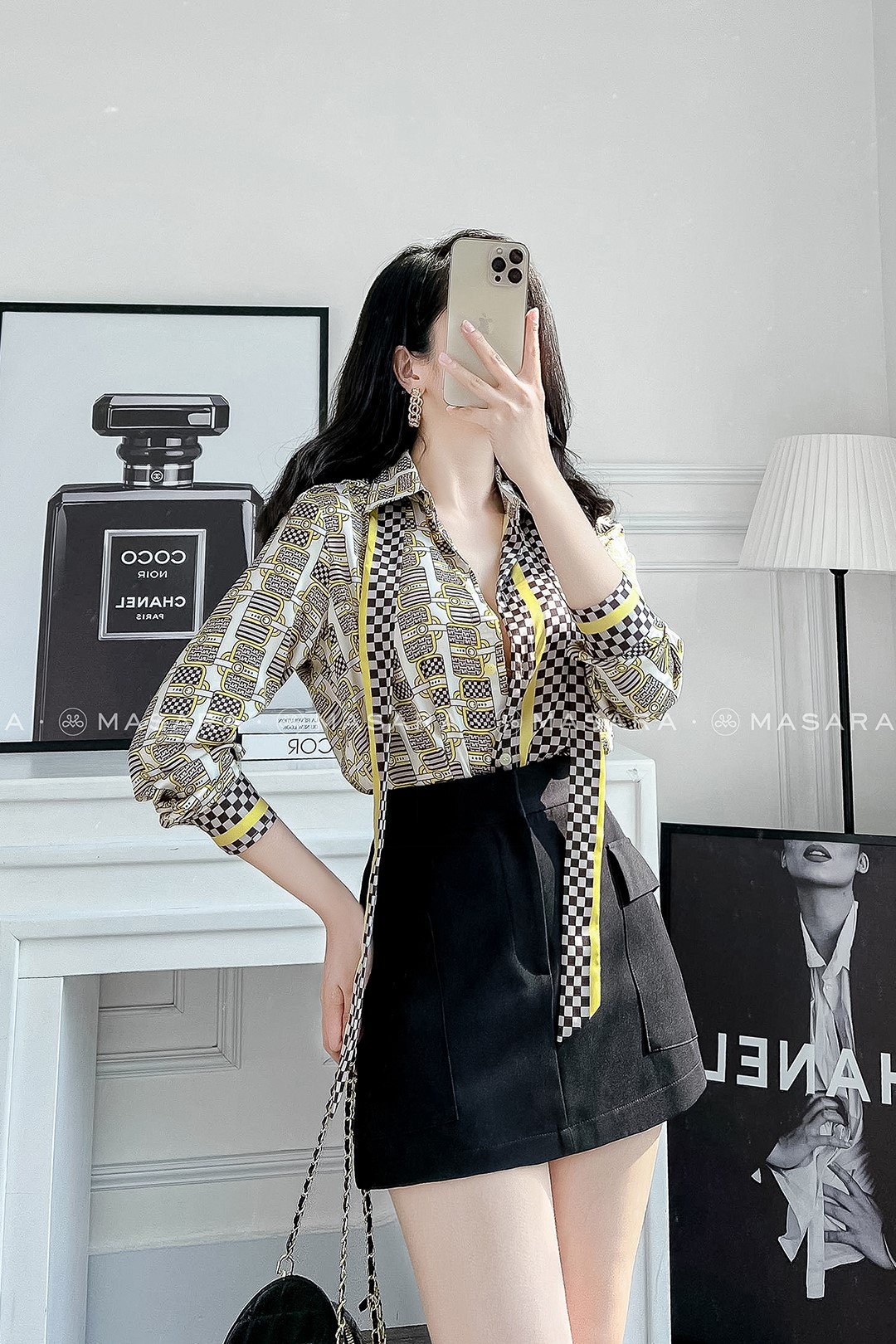 ÁO SƠ MI HỌA TIẾT YELLOW BAG - DÂY NƠ