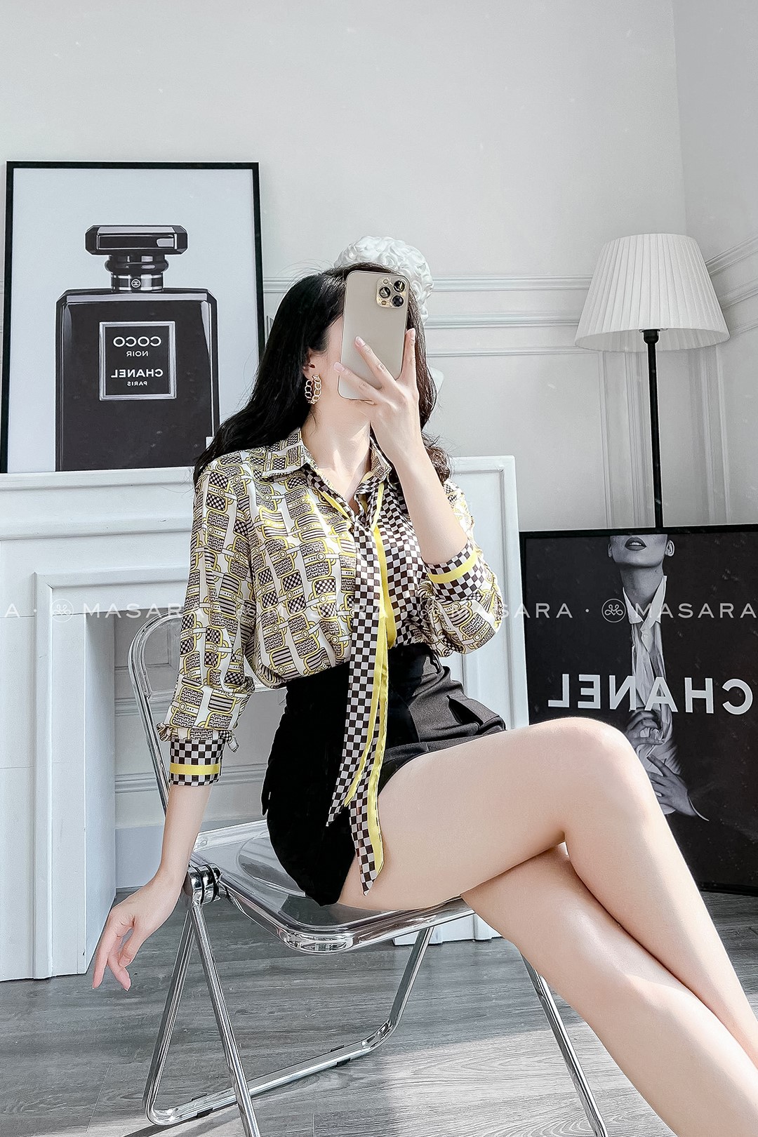 ÁO SƠ MI HỌA TIẾT YELLOW BAG - DÂY NƠ