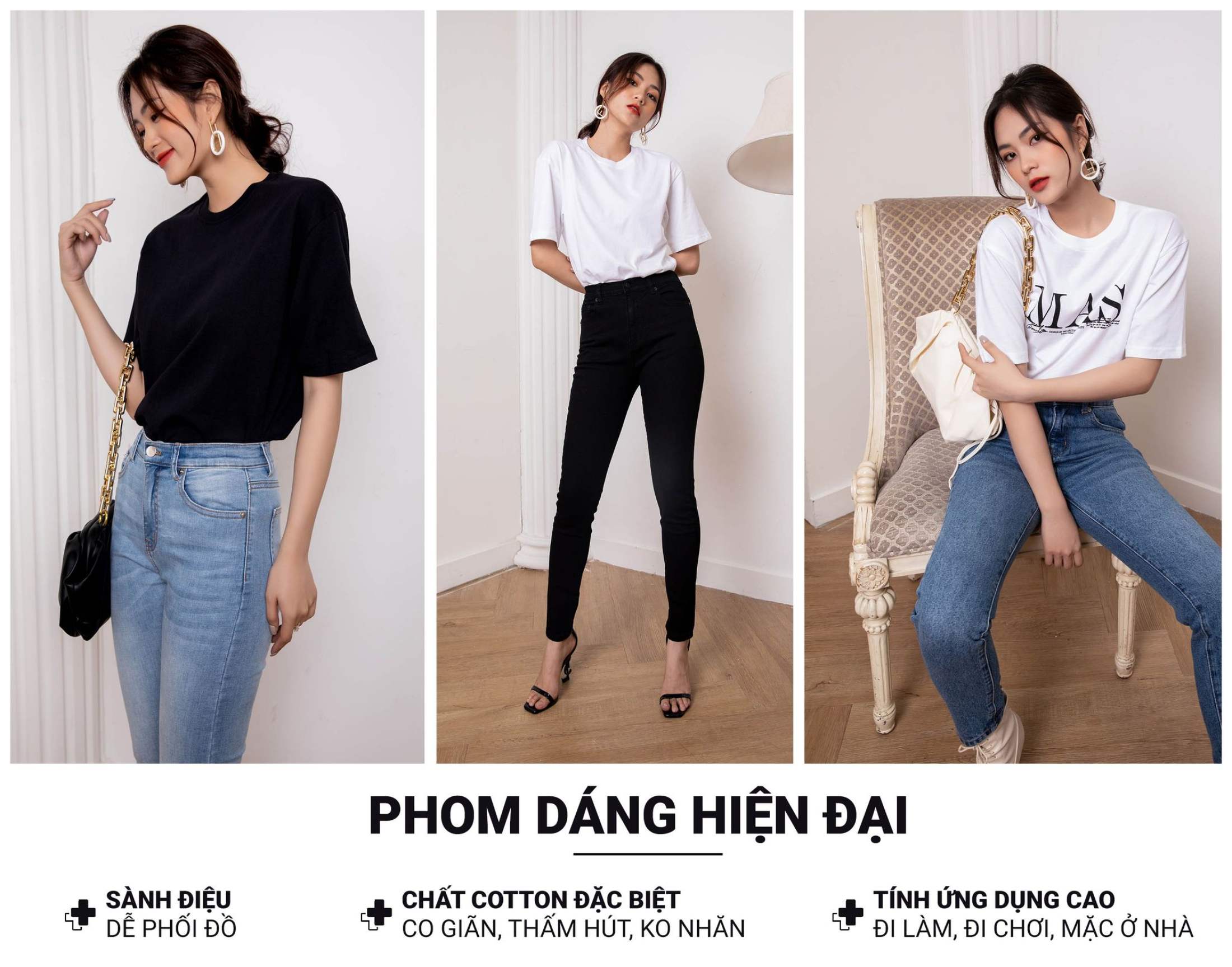 Áo thun trơn màu trắng