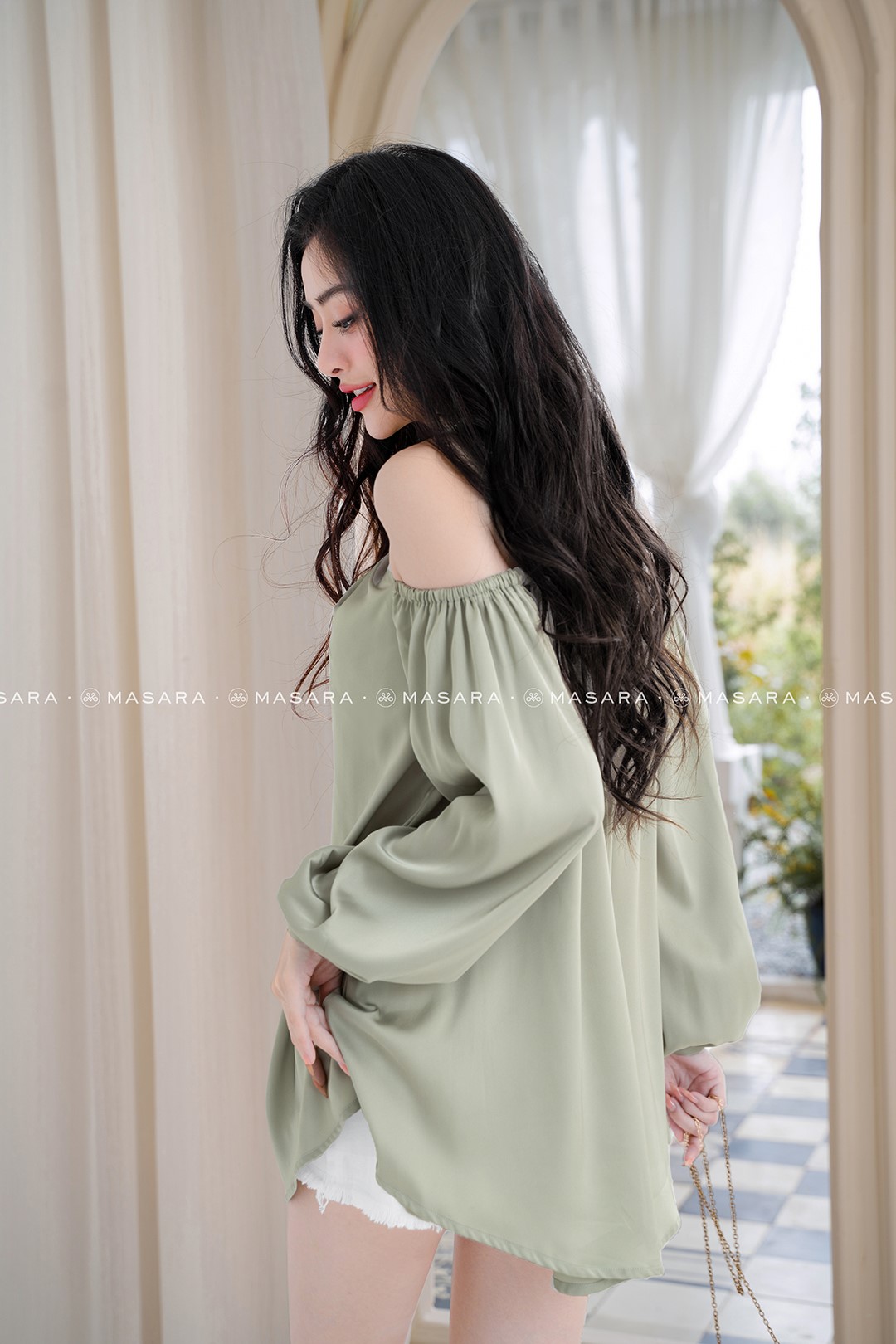 ÁO LỤA YẾM XANH MINT DÁNG DÀI