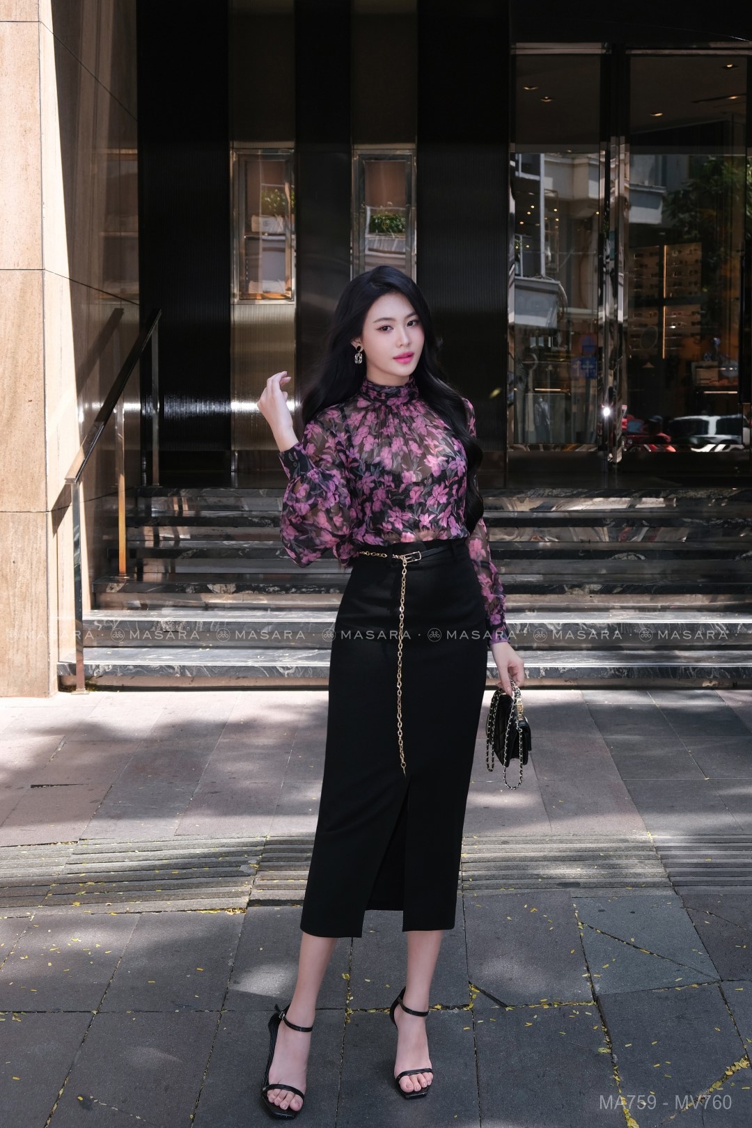 ÁO NHÚNG CỔ DÂY NƠ + MA759