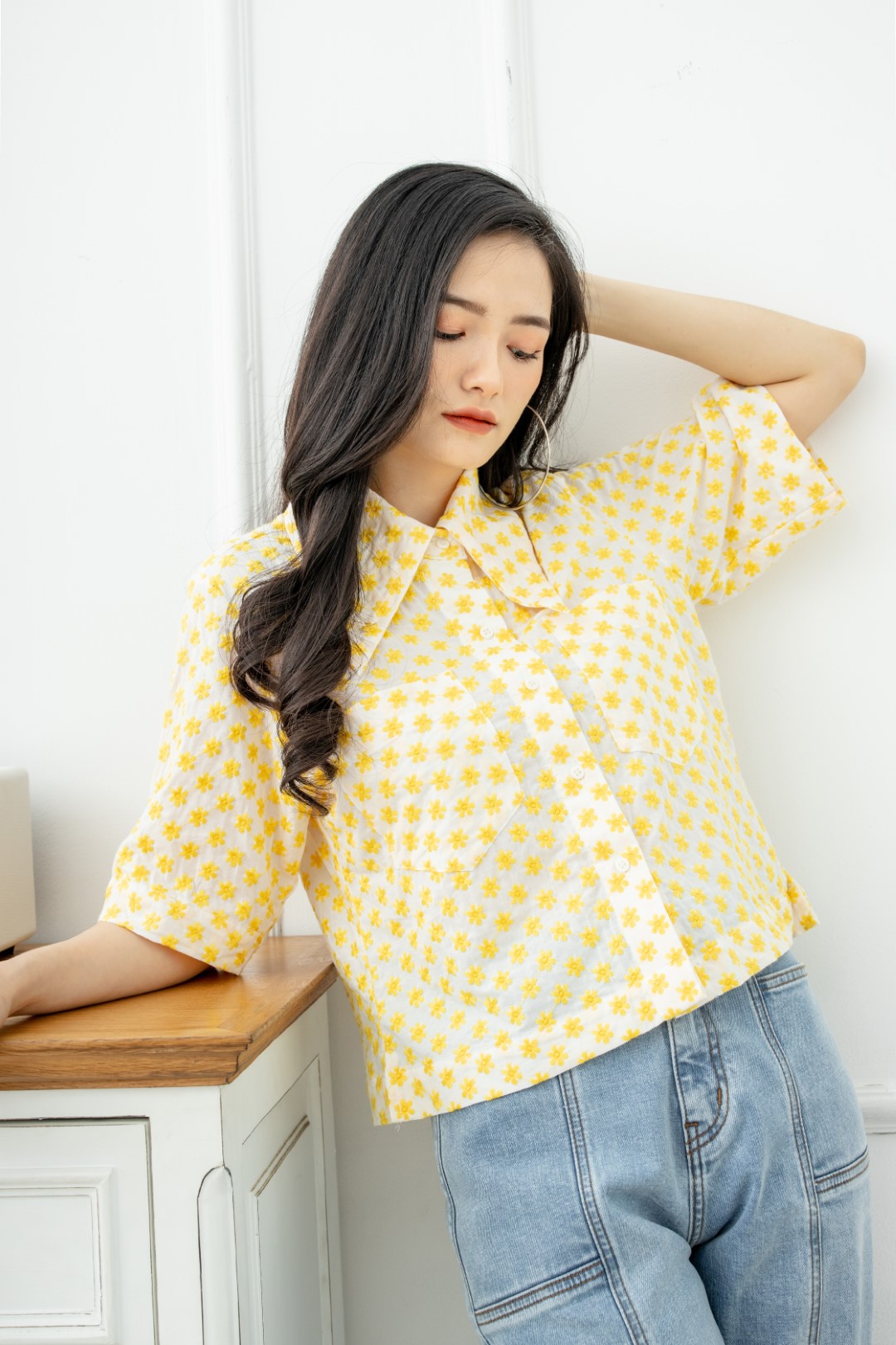 ÁO LỬNG HOA CÚC VÀNG