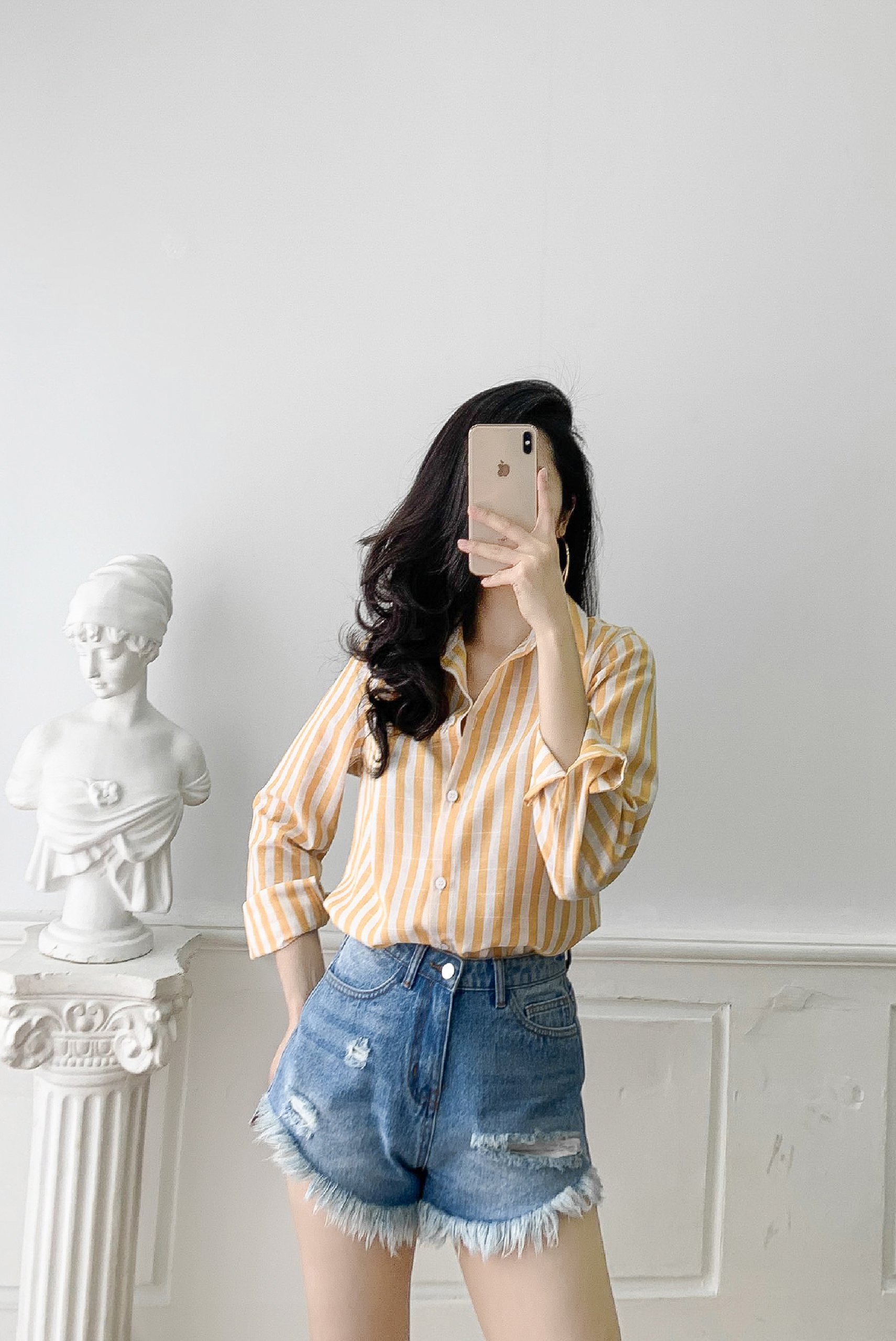 SƠ MI KẺ SUÔNG TO (VÀNG)