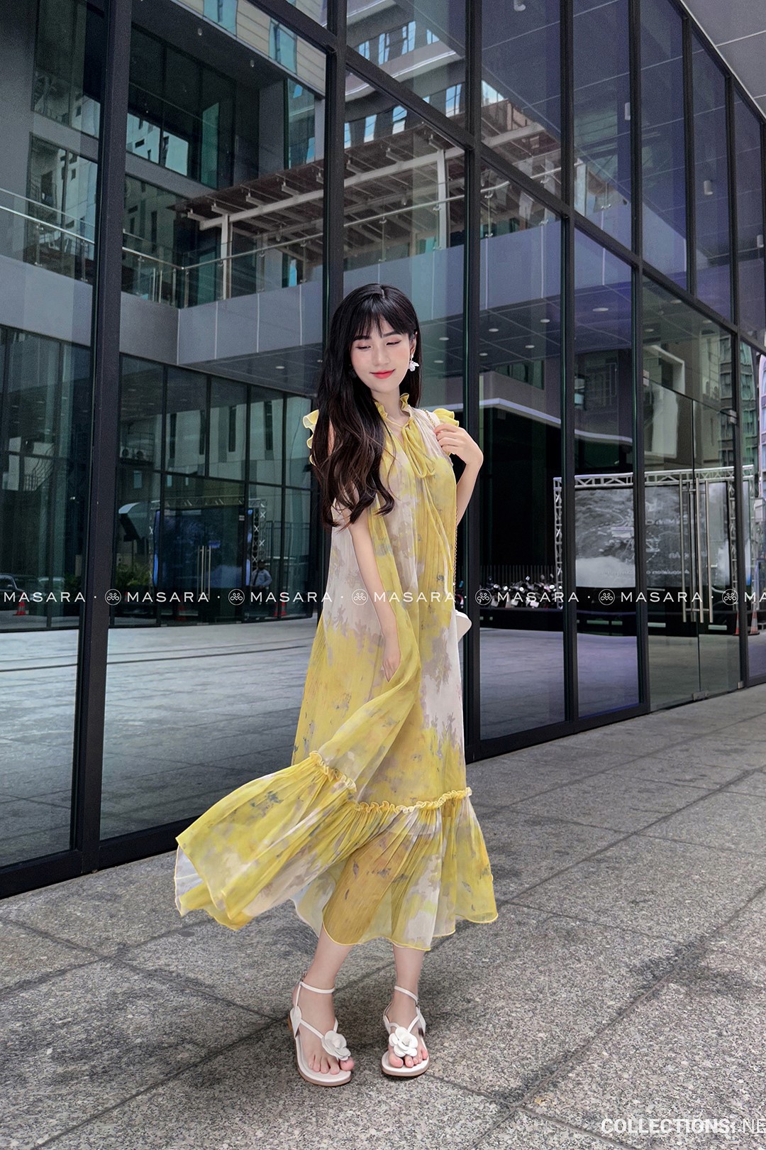 ĐẦM MAXI TƠ VÀNG