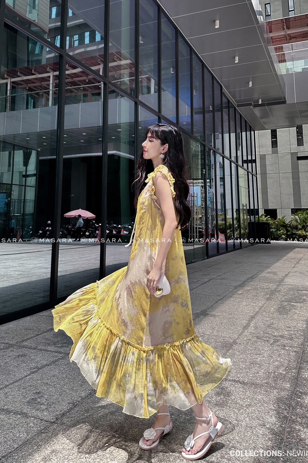 ĐẦM MAXI TƠ VÀNG