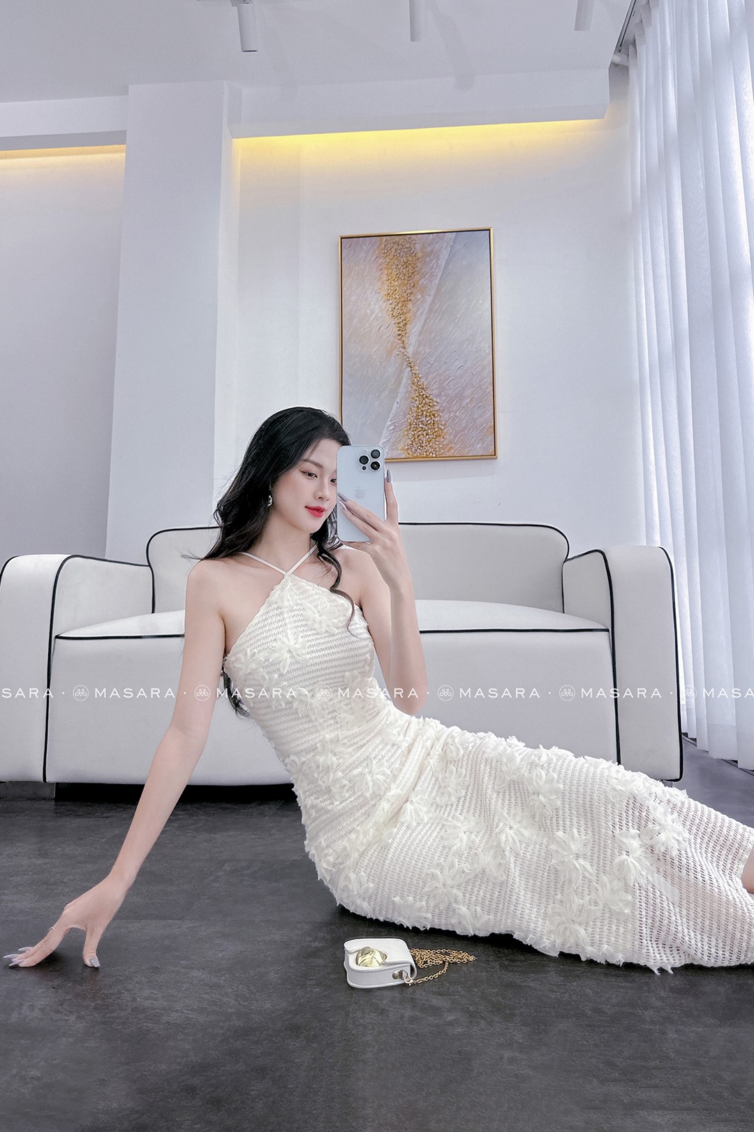 ĐẦM YẾM KEM HOA 3D