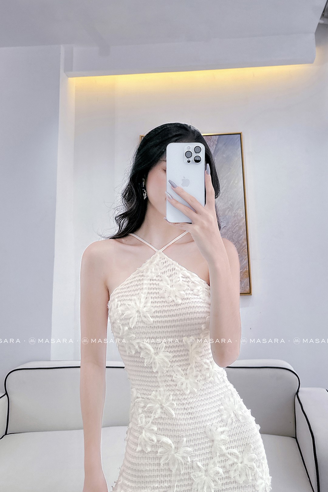 ĐẦM YẾM KEM HOA 3D