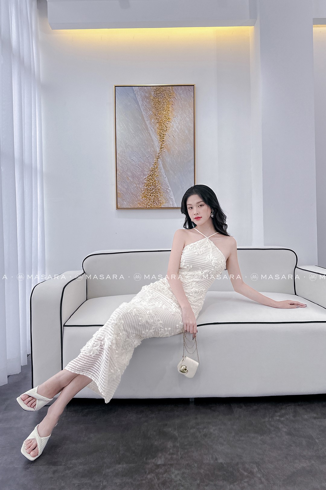 ĐẦM YẾM KEM HOA 3D