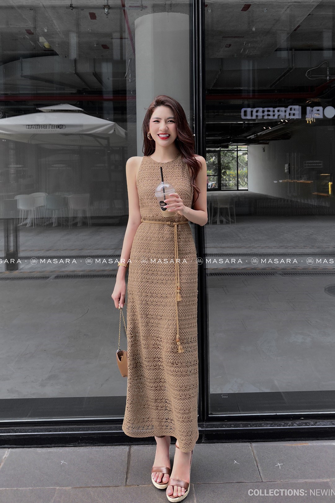 ĐẦM DÀI REN NÂU + DÂY THỪNG