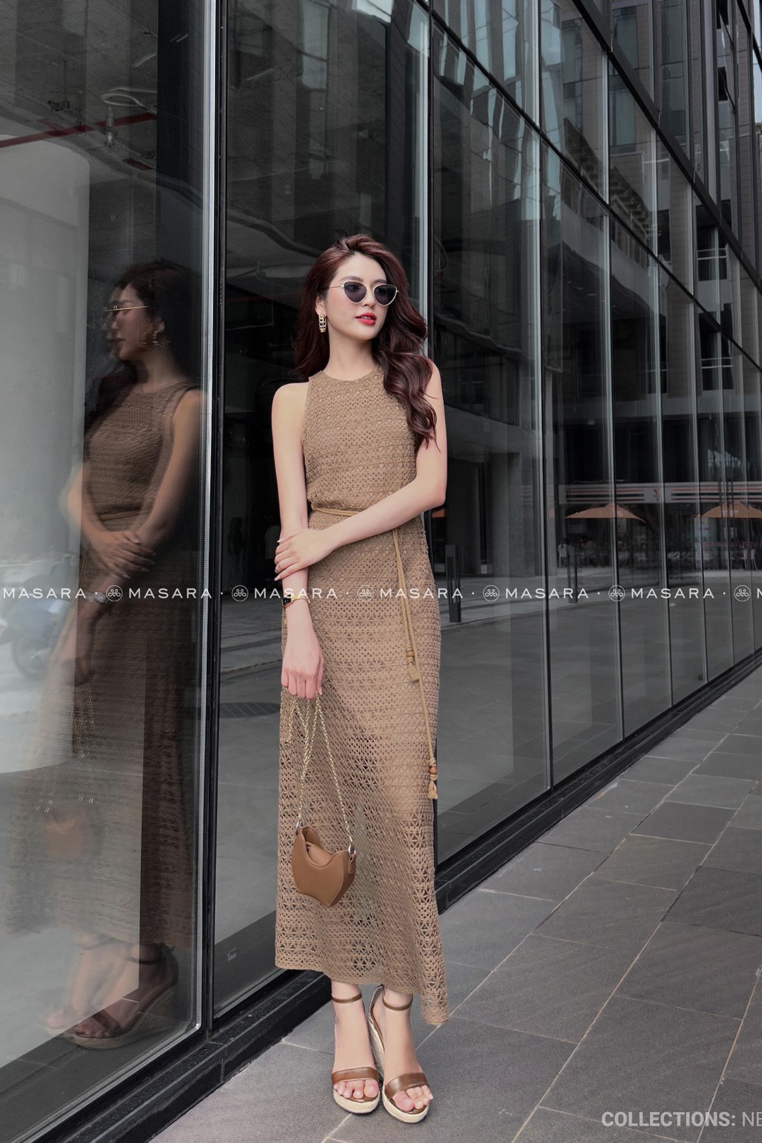 ĐẦM DÀI REN NÂU + DÂY THỪNG