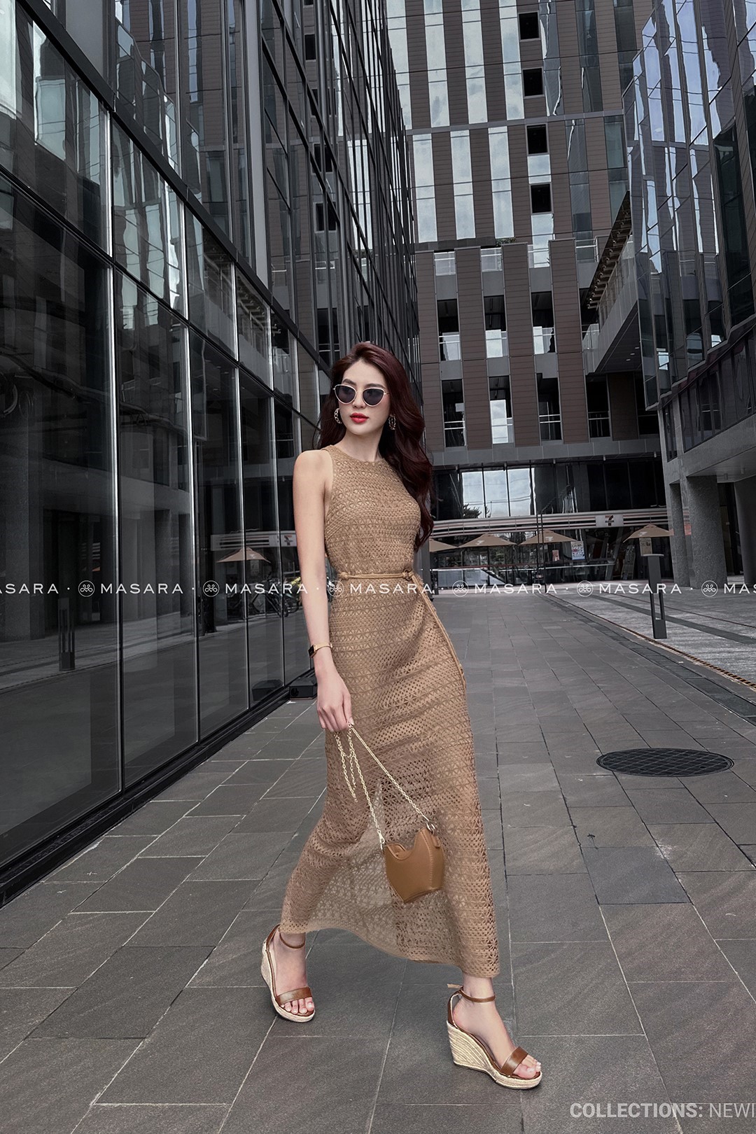 ĐẦM DÀI REN NÂU + DÂY THỪNG