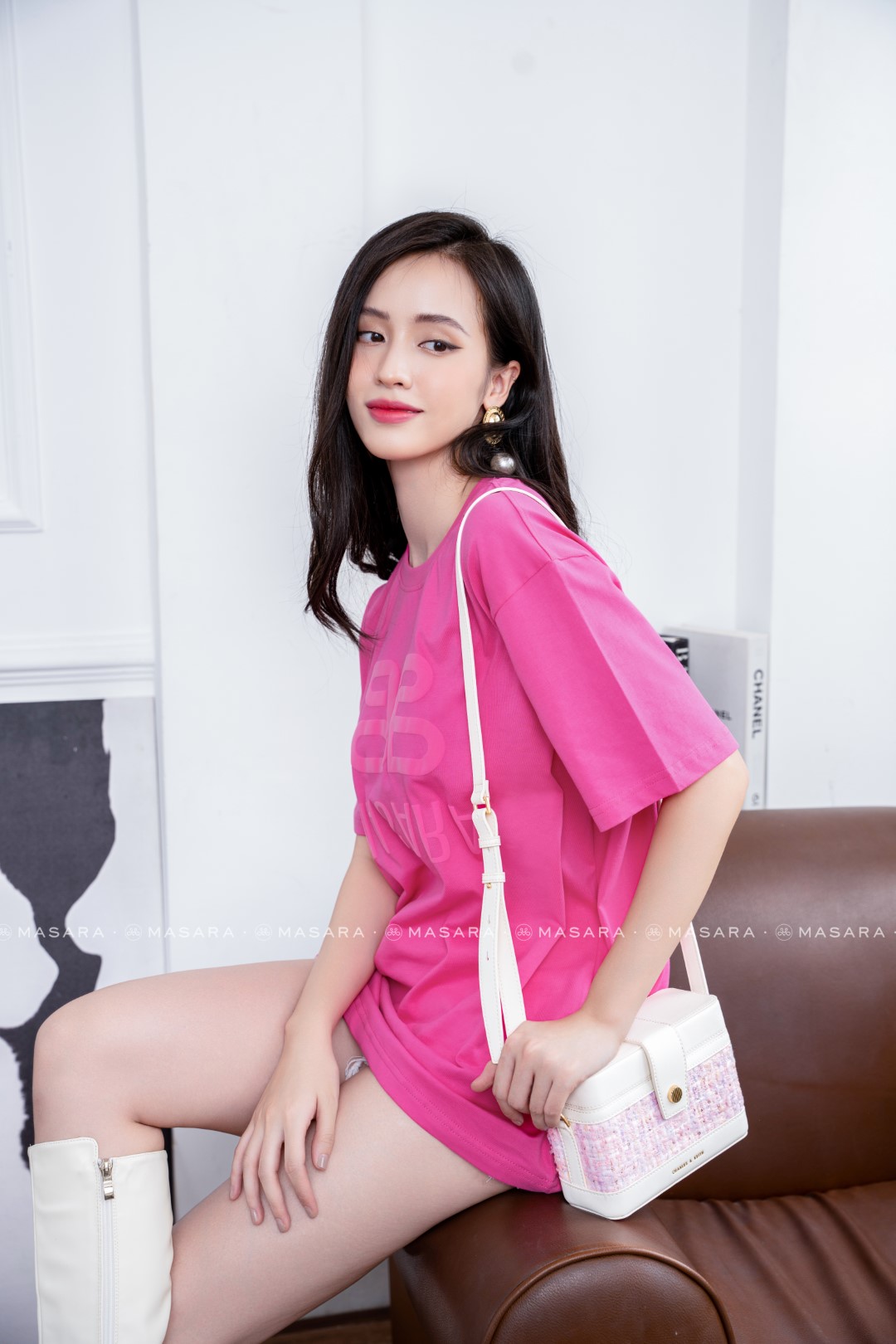 ÁO THUN FORM RỘNG MÀU HỒNG