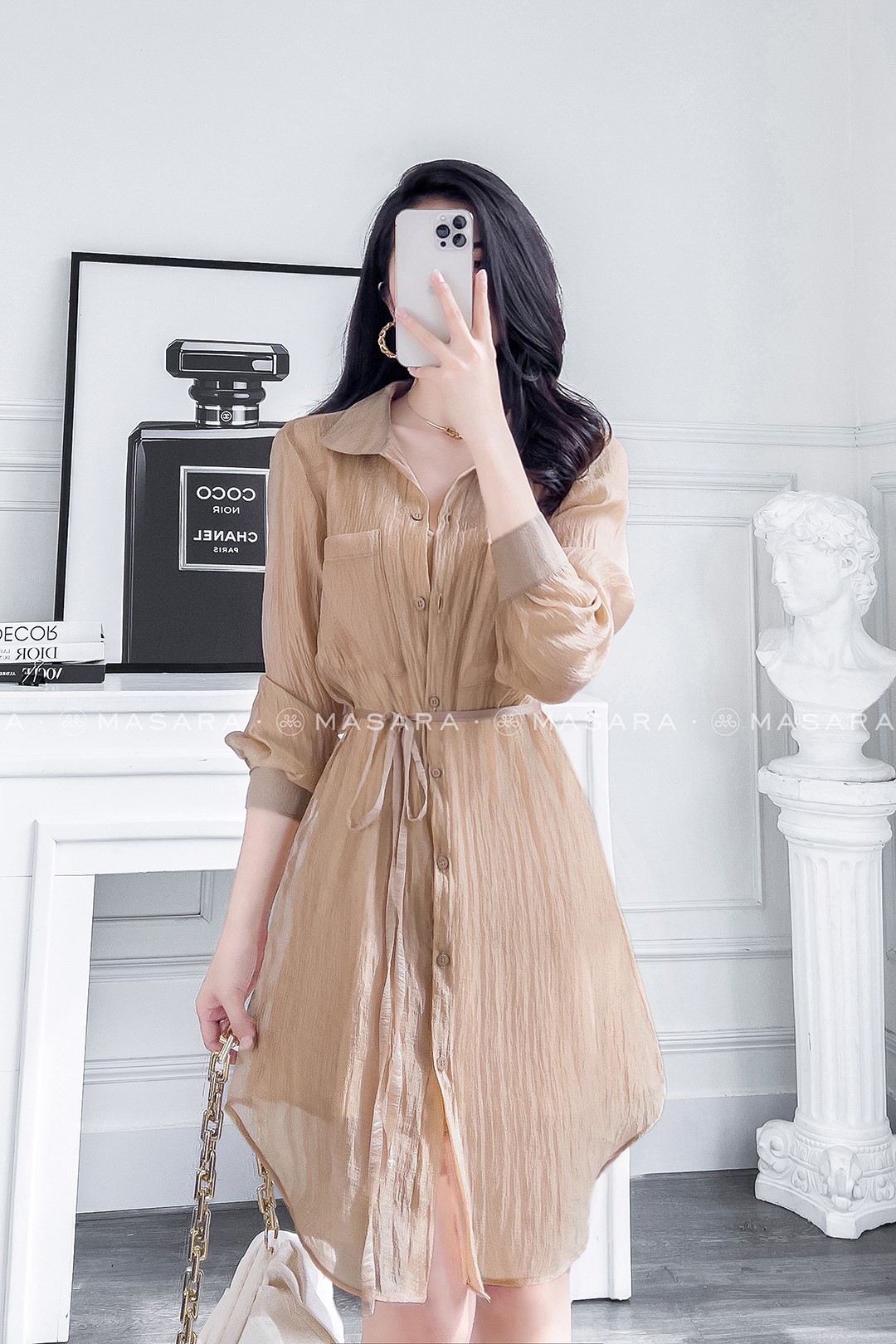ĐẦM TƠ BỌT DÂY NƠ MÀU NUDE ( KÈM ÁO LÓT)