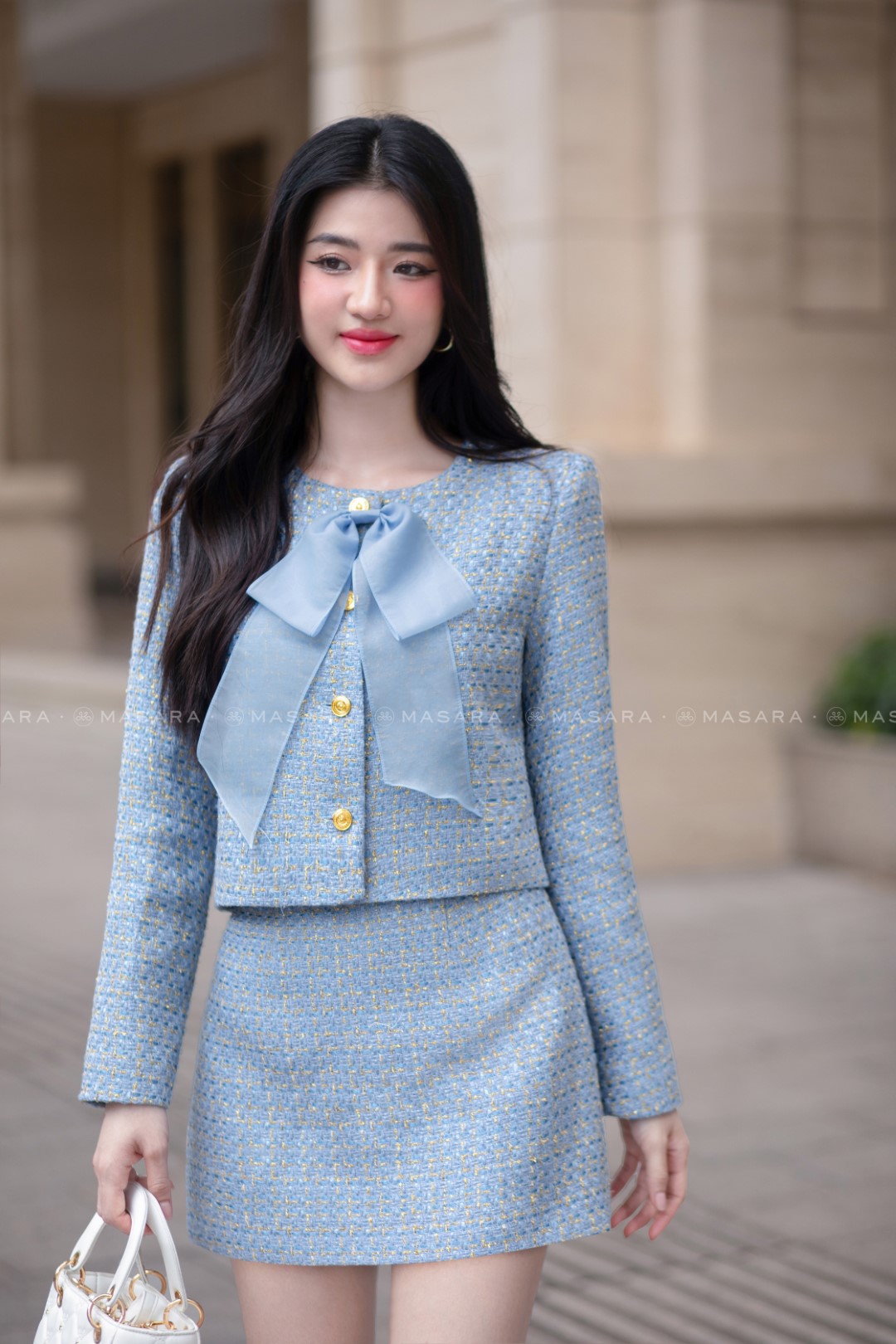 Set Nữ Dạ Tweed Vest Croptop