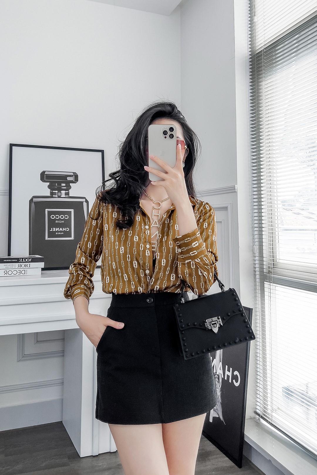 SƠ MI LỤA NÂU CC