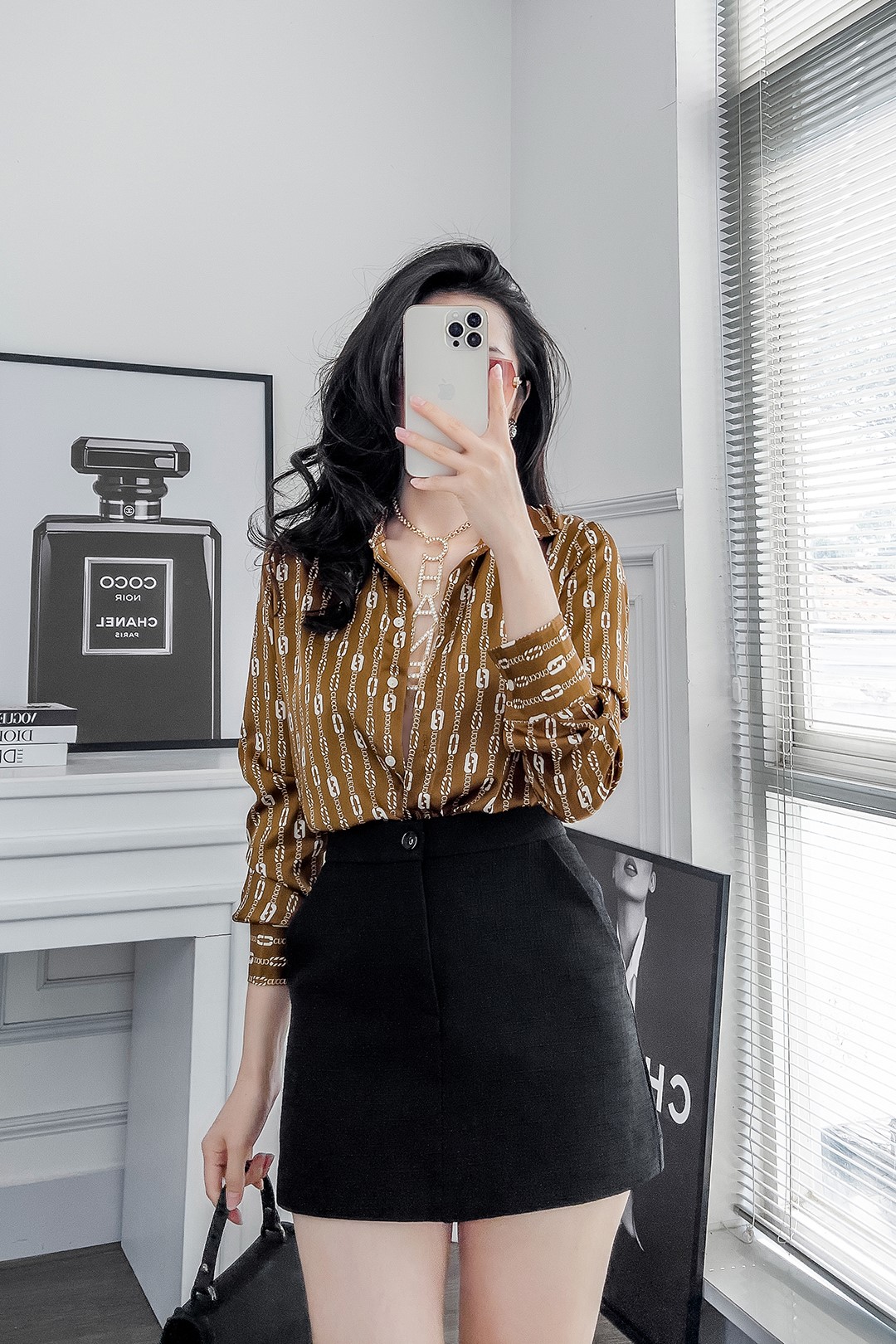 SƠ MI LỤA NÂU CC