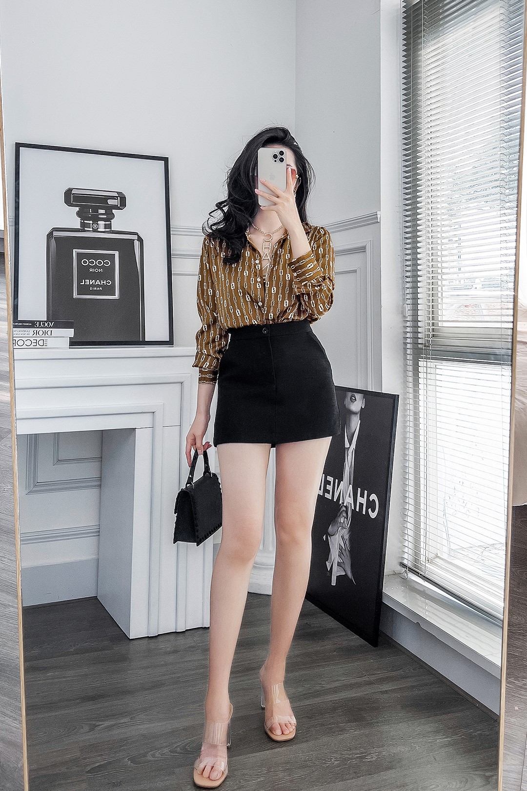 SƠ MI LỤA NÂU CC