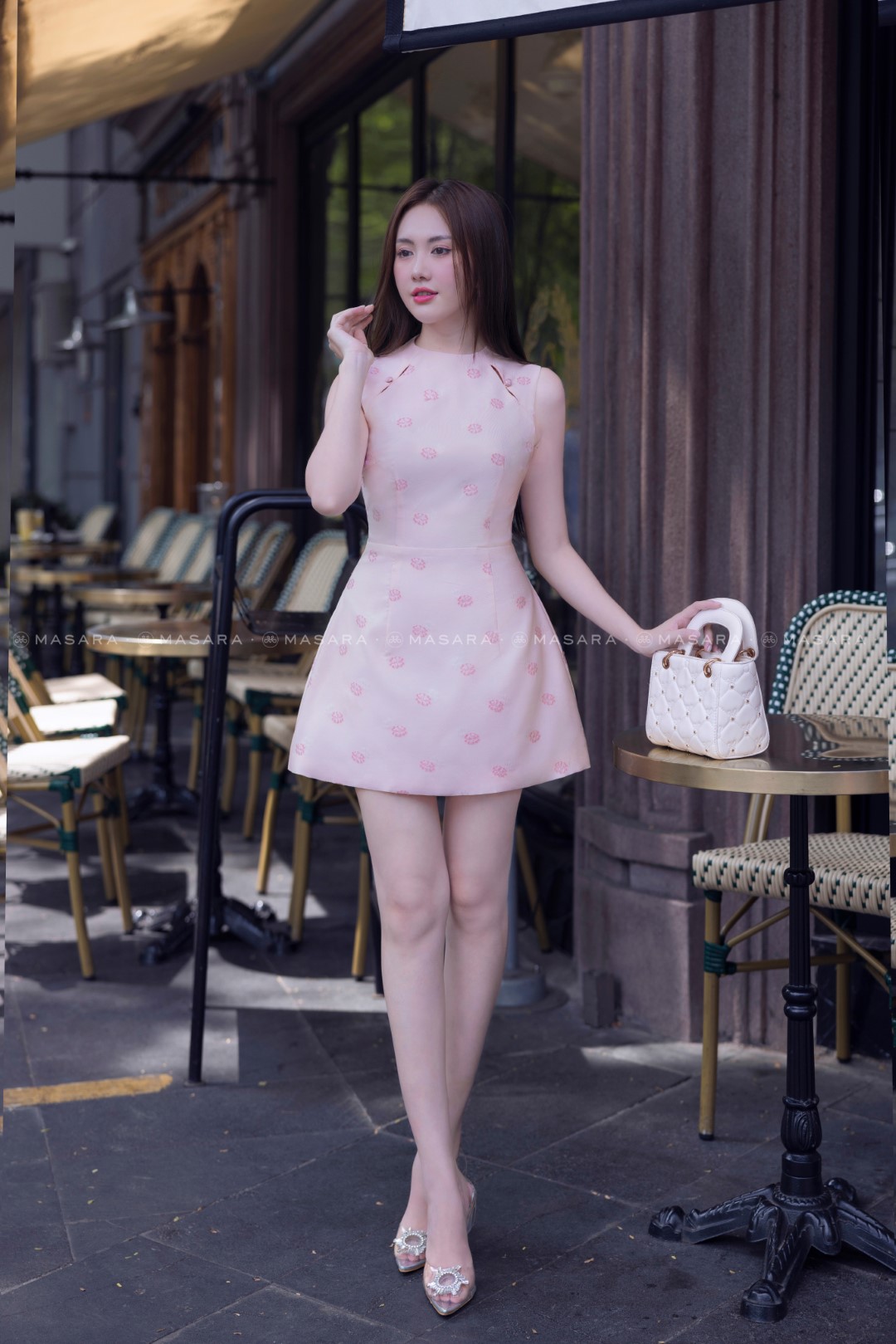 ĐẦM XỐP HOA NHÍ HỒNG