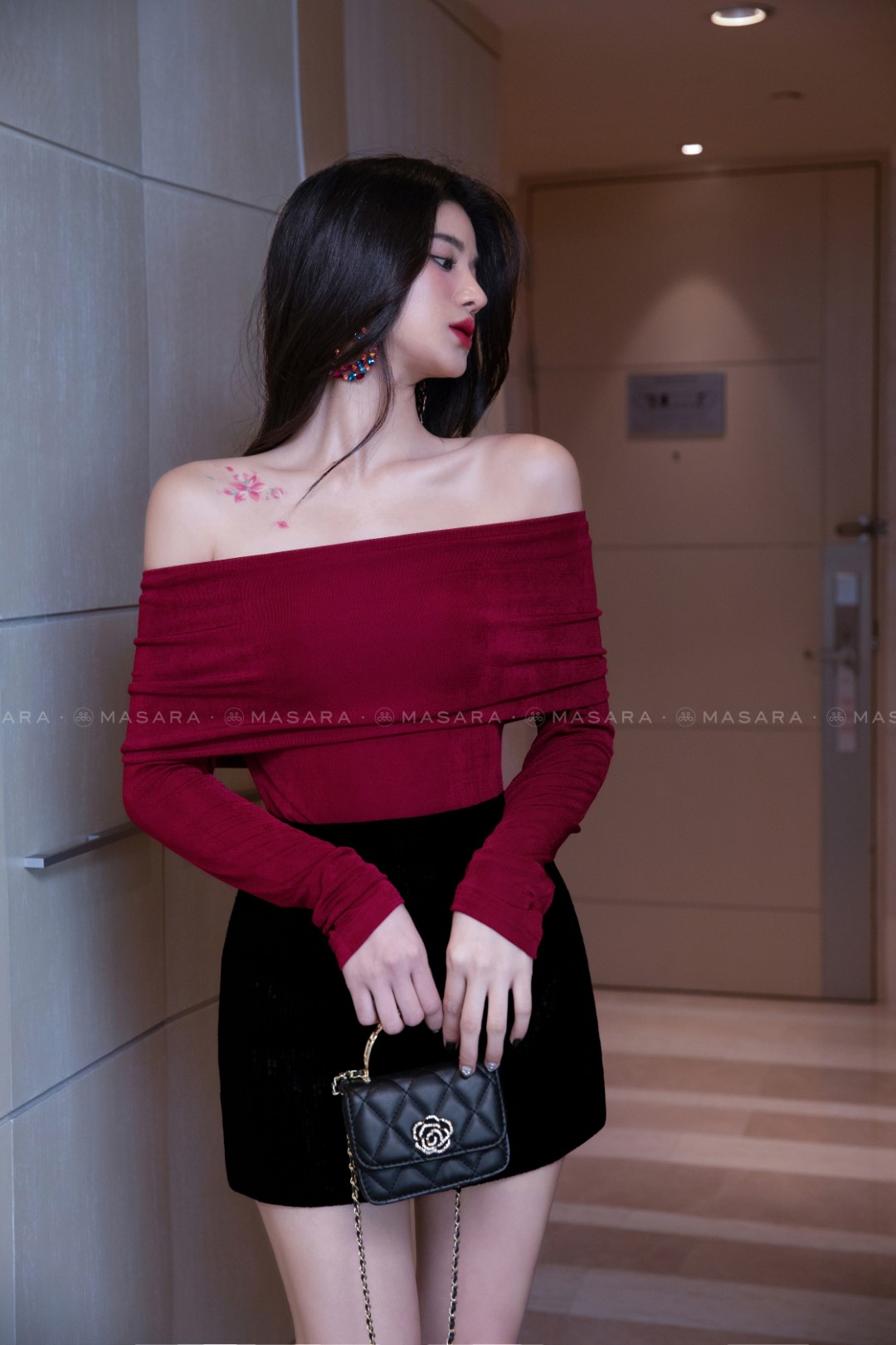 Chân váy nhung form xòe UCV668 chất dày dặn mặc siêu tôn dáng đỏ đen trắng  | Lazada.vn