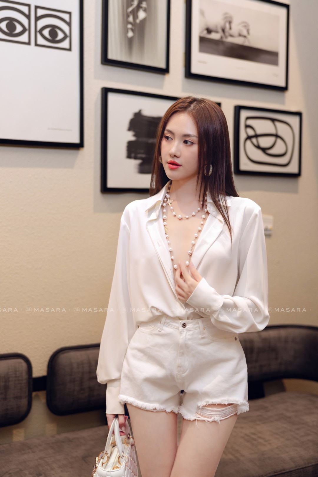 ÁO SƠ MI LỤA HÀN TRẮNG