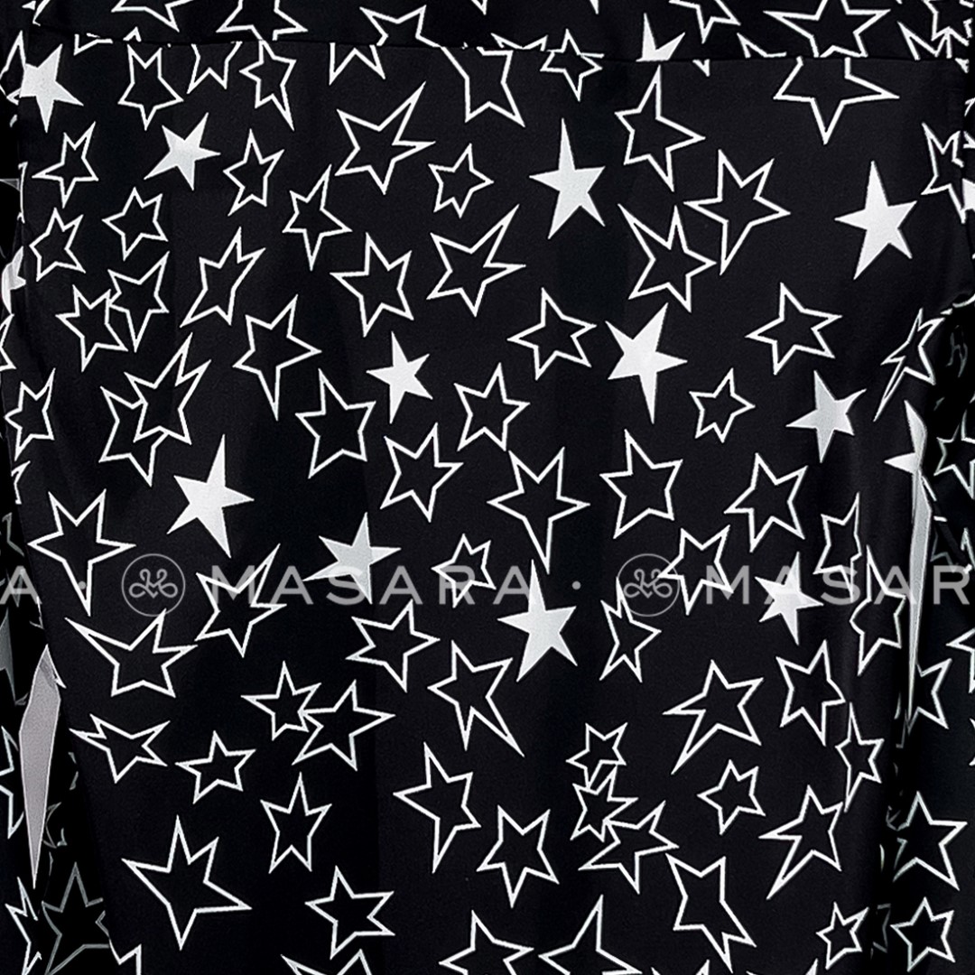 ÁO SƠ MI LỤA NGÔI SAO MÀU ĐEN