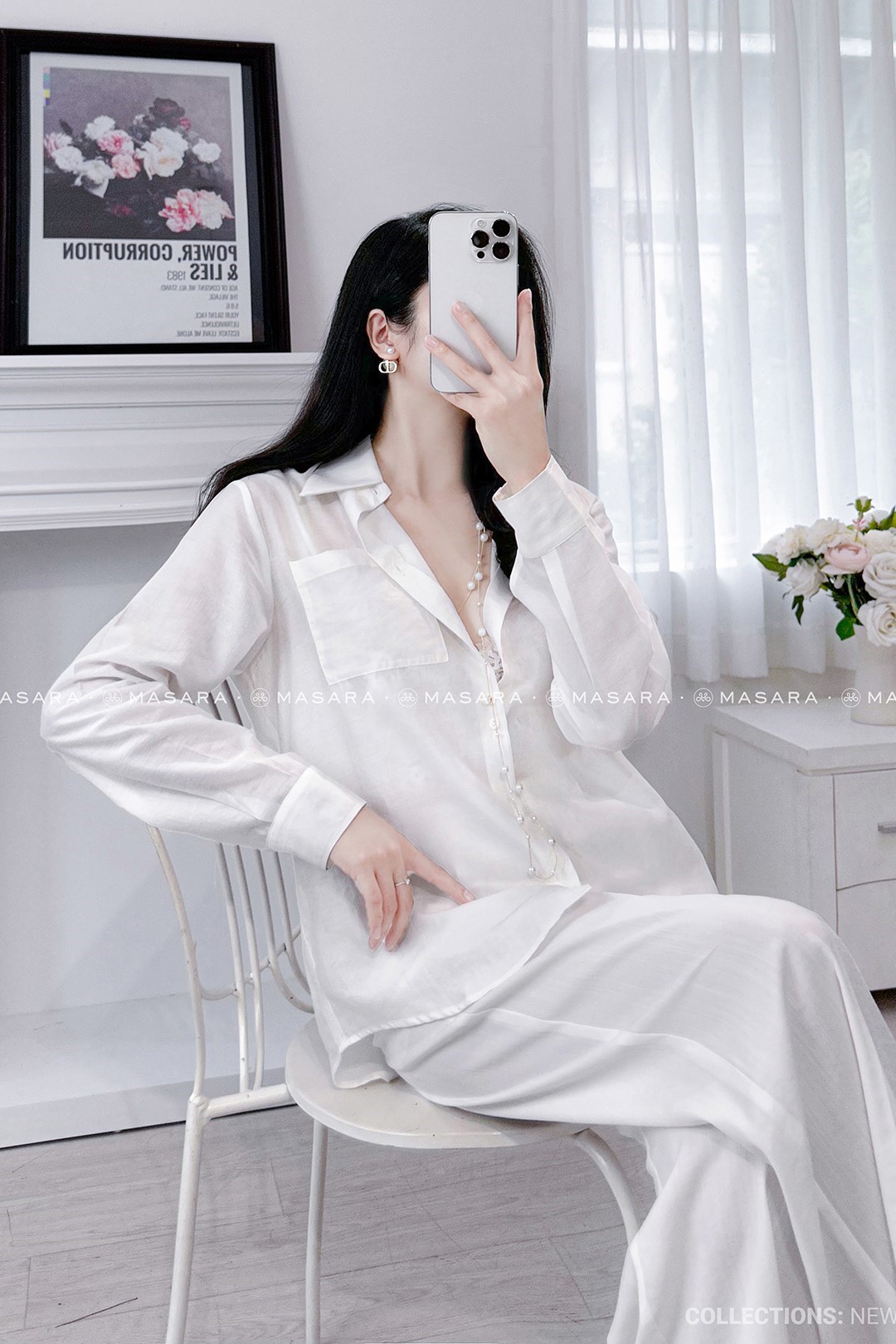 ÁO SƠ MI TẰM PHA LÊ TRẮNG