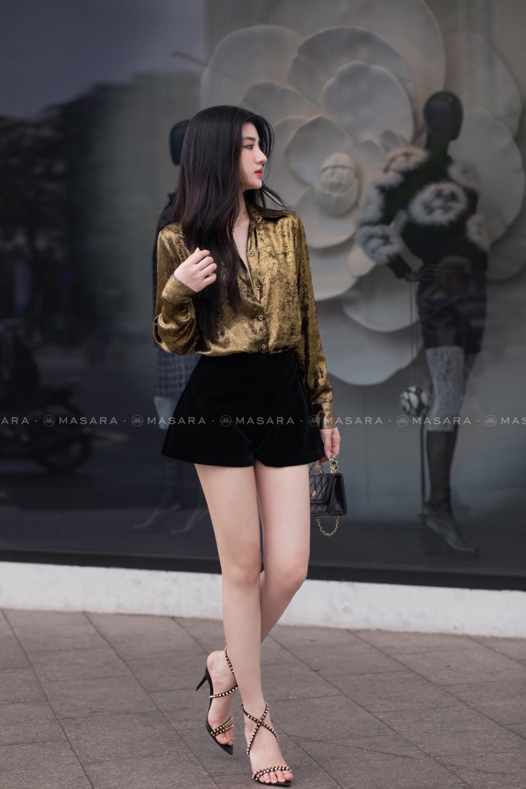 ÁO SƠ MI LỤA NHŨ VÀNG MƠ