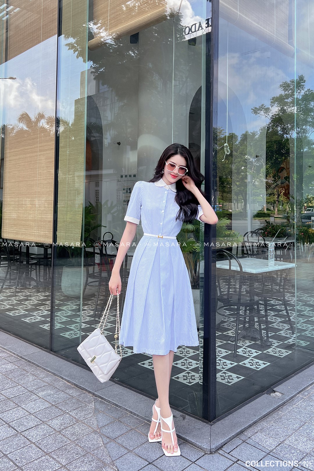 ĐẦM XOÈ KẺ XANH PHỐI CỔ TRẮNG