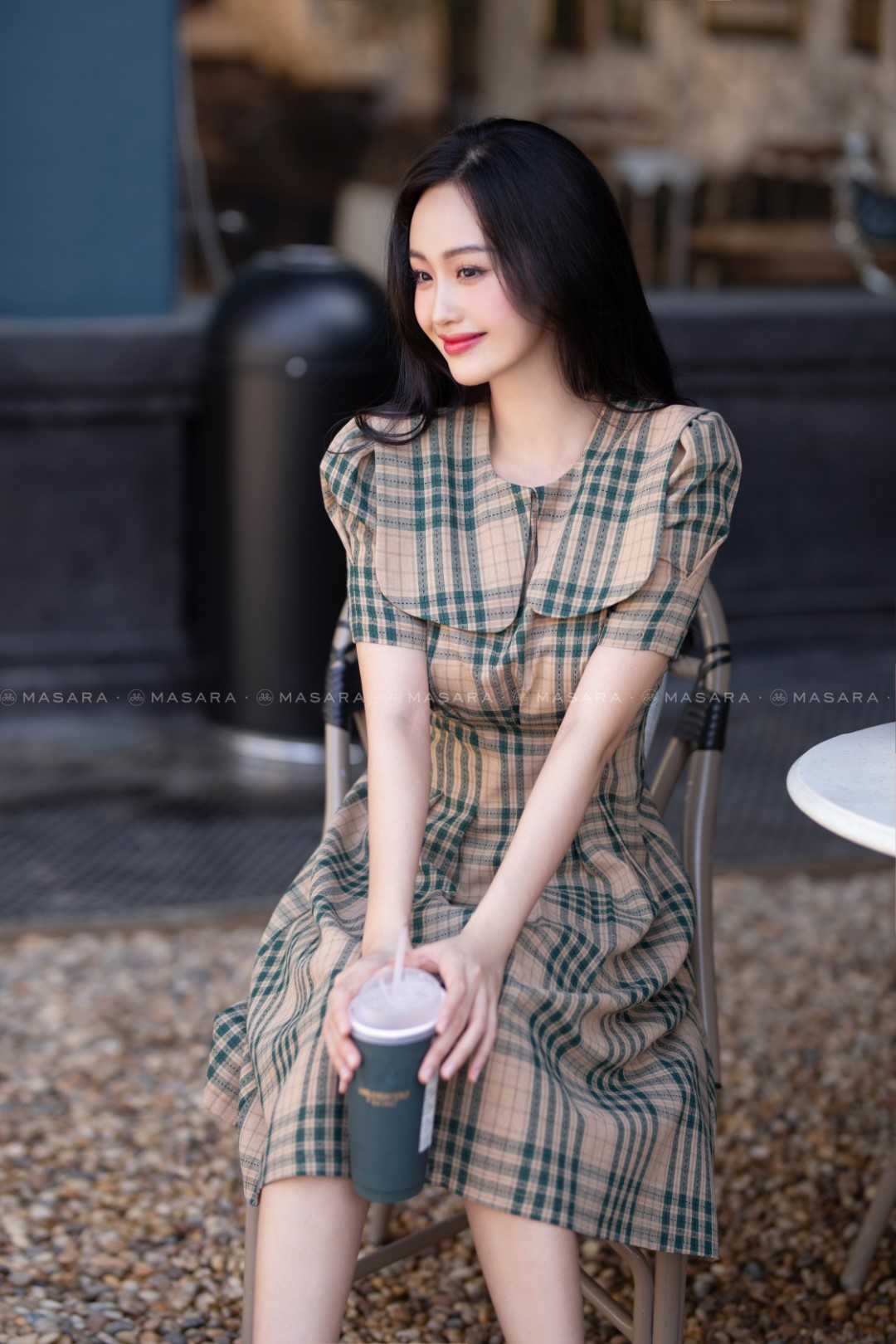 ĐẦM KẺ XANH VINTAGE