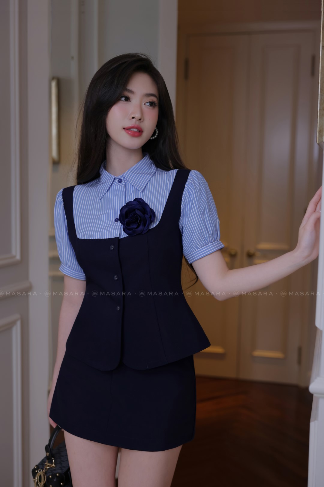 QUẦN VÁY COTTON LẠNH XANH ĐEN