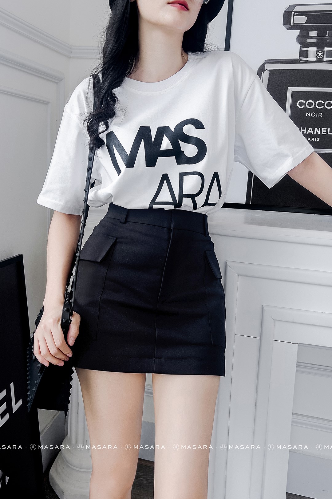 Set lẻ Áo croptop tay phồng GUMAC AD05017 - Chân váy suông xếp ly VD05018 |  Shopee Việt Nam