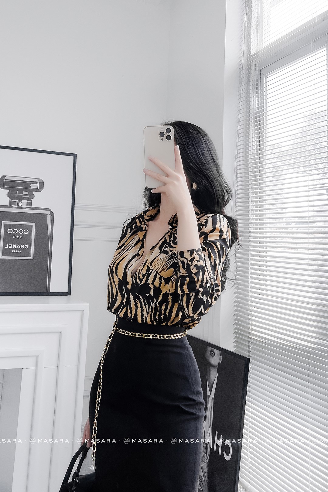 SƠ MI LỤA TIGER MÀU NÂU
