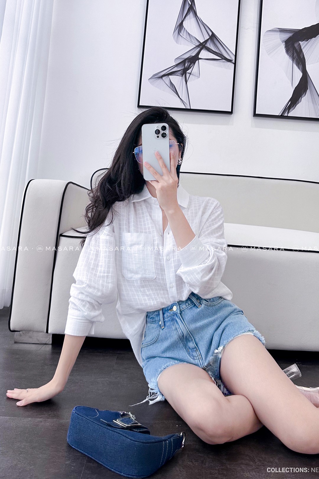 SƠ MI TRẮNG COTTON ĐŨI Ô VUÔNG