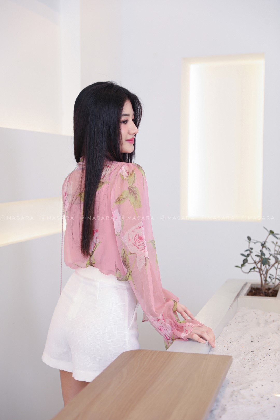 ÁO TƠ NƠ HOA HỒNG PASTEL + ÁO LÓT