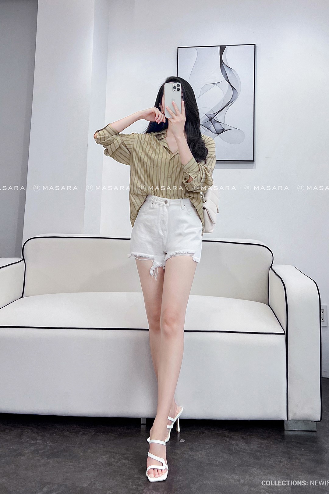 SƠ MI LỤA TƠ KẺ NÂU