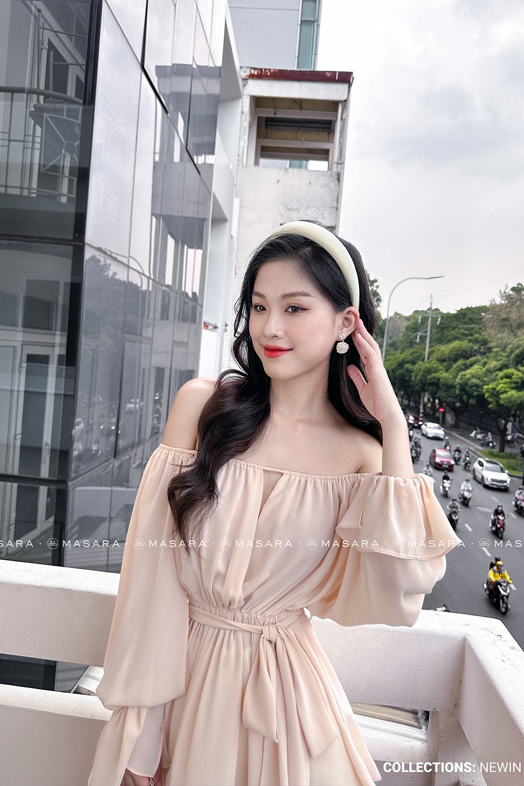 ÁO TẰM Ý NUDE TRỄ VAI + DÂY NƠ