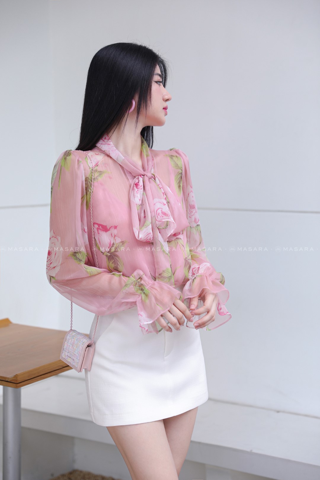 ÁO TƠ NƠ HOA HỒNG PASTEL + ÁO LÓT