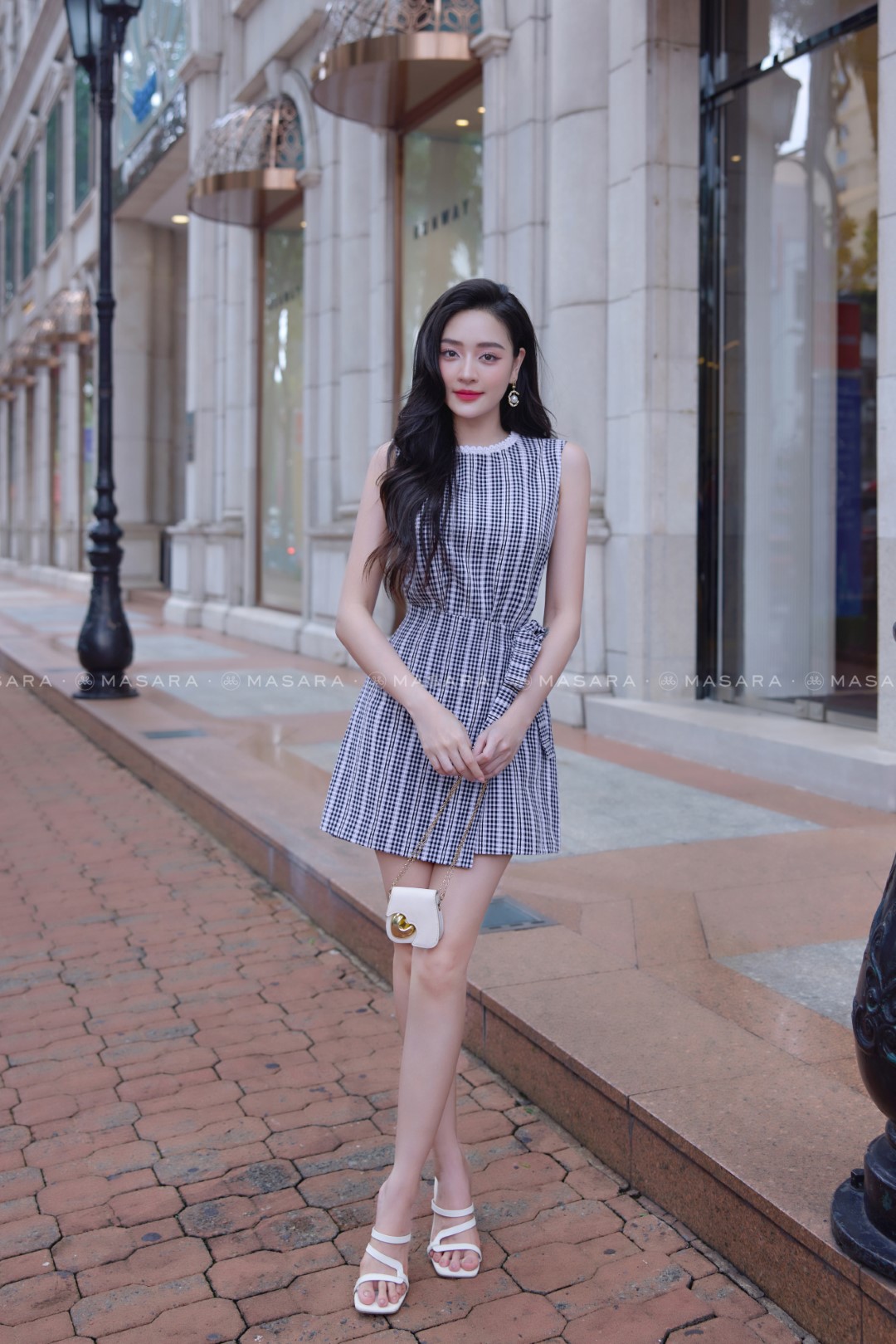 ĐẦM THÔ THÊU PHỐI REN TRẮNG ĐẮP XÉO